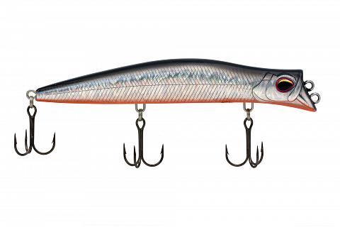 Фото воблер kyoda pocky minnow-130f, длина 130 мм, вес 17,5  гр, цвет p1040 заглубление 0,1 - 0,2 м.