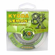 Фото шнур плетеный kyoda lemon 8x pe d-0,14 мм, l-150 м, цвет лимонный, разрывная нагрузка 6.3  кг
