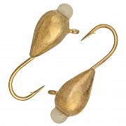 Фото капля с ушком d 6,0 мм, вес 3.2 гр, золото с фосфорной  каплей /10 шт/