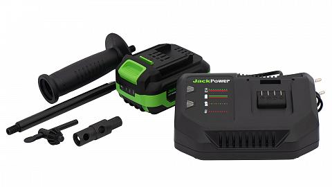 Фото шуруповёрт jack power 20v, 4 ah li-ion 2 аккум., 130нм, professional