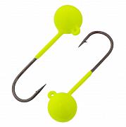 Фото дж. головка шар вольфрам, крючок kumho, размер 8, вес 2,0 гр., цвет зелёный (шартрез) /3 шт/