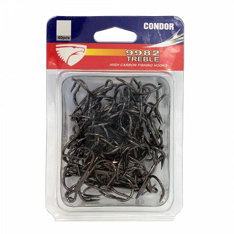Фото крючок-тройник condor treble hook №8/0 bn (15 шт/упак)